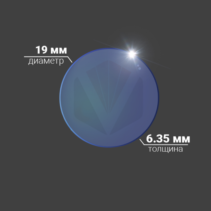 Защитное стекло Ø 19x6.35 мм, кварц, AR/AR@1064 нм