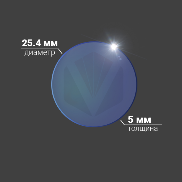 Защитное стекло Ø 25.4x5 мм, кварц, AR/AR@1064 нм