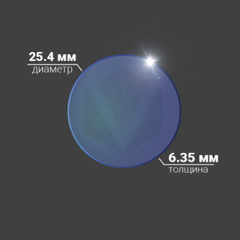 Защитное стекло Ø 25.4x6.35 мм, кварц, AR/AR@1064 нм