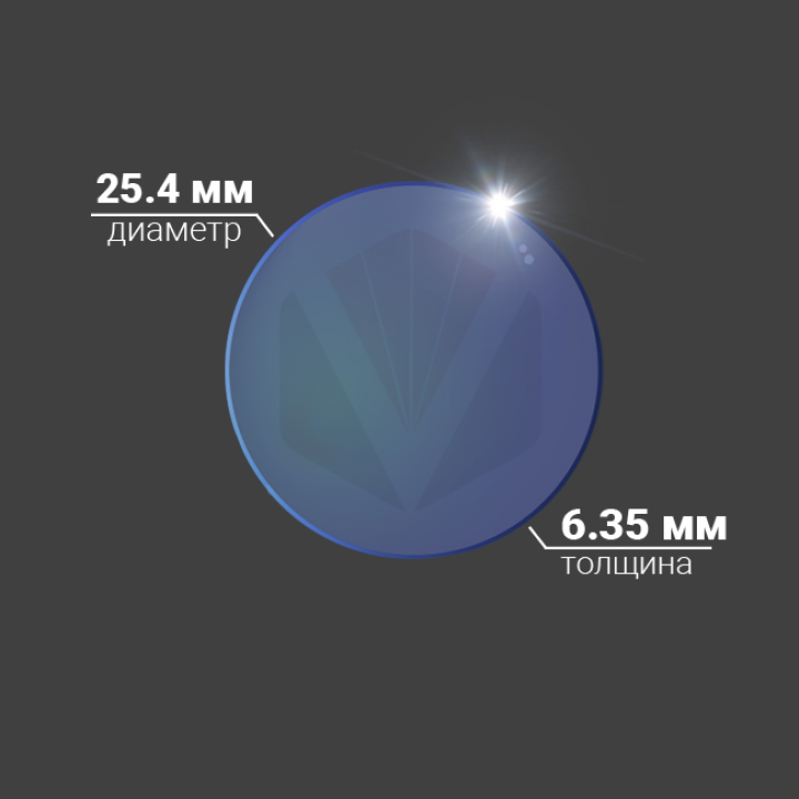 Защитное стекло Ø 25.4x6.35 мм, кварц, AR/AR@1064 нм