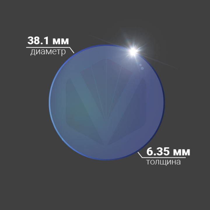 Защитное стекло Ø 38.1x6,35 мм, кварц, AR/AR@1064 нм