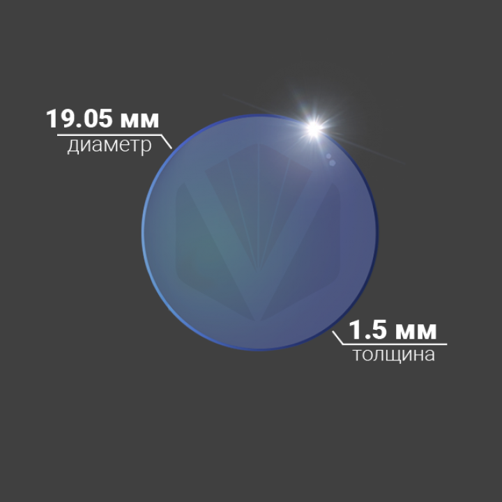 Защитное стекло Ø 19.05x1.5 мм, кварц, AR/AR@1064 нм