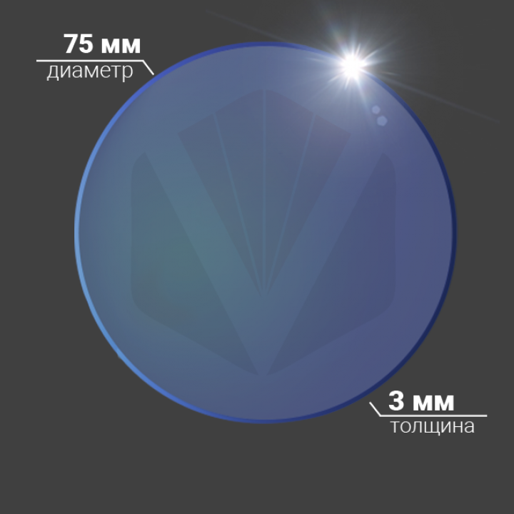 Защитное стекло Ø 75x3 мм, кварц, AR/AR@1064 нм